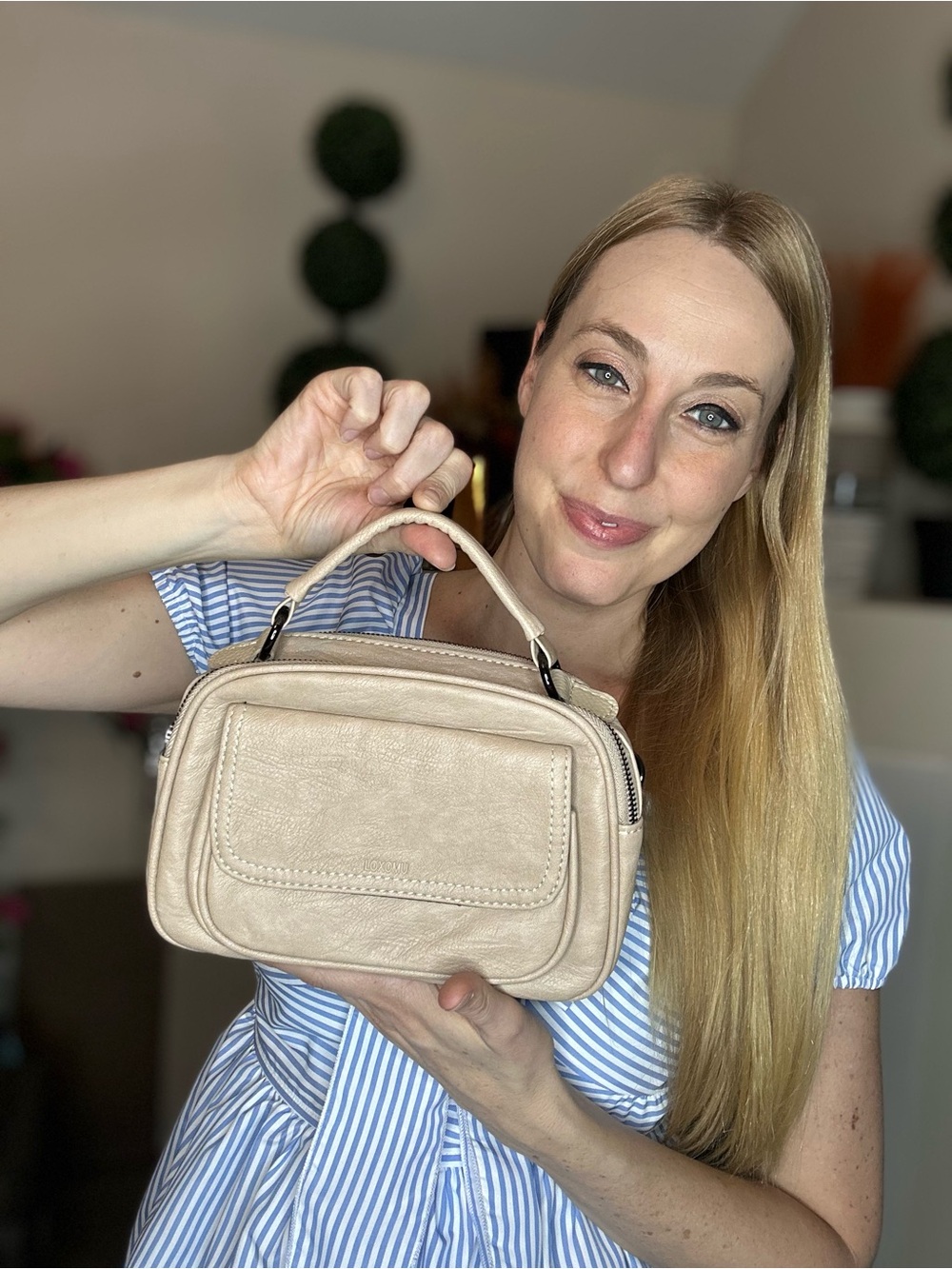 New Amazon Beige Mini Top-Handle Women's Bag